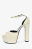 Saint Laurent Cream Leather 'Jodie 145' Heels Size 37