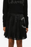 Pre-Loved Chanel™ 22A Black Pleated Pearl CC Mini Skirt Size 36