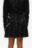 Pre-Loved Chanel™ 22A Black Pleated Pearl CC Mini Skirt Size 36