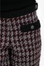 Pre-Loved Chanel™ Burgundy/White Wool Houndstooth Crystal Detail Balloon Shorts Size 38