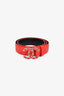 Pre-Loved Chanel™ 2020 Red Quilted Caviar Leather CC Buckle Belt Size 80/32