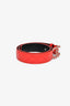 Pre-Loved Chanel™ 2020 Red Quilted Caviar Leather CC Buckle Belt Size 80/32