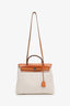 Hermès 2001 Cream Canvas/Brown Leather Trimmed Herbag 39 with Extra Insert
