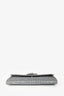 Jimmy Choo Silver Metallic Bow Embellished Evening Shoulder Bag