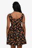 Miu Miu 2011 Black/Red Lightning Patterned Bow Detail Sleeveless Dress Size 38