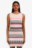 Pre-Loved Chanel™ Cream/Pink Cashmere Striped Lace Sleeveless Dress Size 36