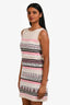 Pre-Loved Chanel™ Cream/Pink Cashmere Striped Lace Sleeveless Dress Size 36