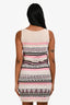 Pre-Loved Chanel™ Cream/Pink Cashmere Striped Lace Sleeveless Dress Size 36