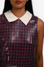 Prada 2011 White/Purple Sequin Short Sleeve Top Size 36