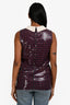 Prada 2011 White/Purple Sequin Short Sleeve Top Size 36