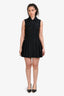 Alexander McQueen Black Pleated Short Sleeve Dress Size 40