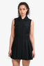 Alexander McQueen Black Pleated Short Sleeve Dress Size 40