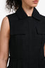 Alexander McQueen Black Pleated Short Sleeve Dress Size 40