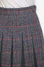 Thom Browne Grey Wool Check Pleated Mini Skirt Size 38