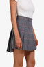 Thom Browne Grey Wool Check Pleated Mini Skirt Size 38