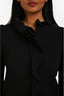 Valentino Black Ruffle Detail 3/4 Sleeve Coat Size 2