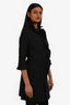 Valentino Black Ruffle Detail 3/4 Sleeve Coat Size 2