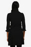Valentino Black Ruffle Detail 3/4 Sleeve Coat Size 2