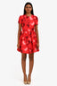 Valentino Red Heart Printed Shor Sleeve Mini Dress Size 4