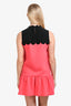 Victoria Victoria Beckham Pink/Black Scalloped Patterned Short Sleeve Dress Size 6 US