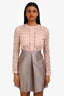 Victoria Victoria Beckham Pink/Grey Lace Long Sleeve Shirt Dress Size 2 US