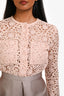 Victoria Victoria Beckham Pink/Grey Lace Long Sleeve Shirt Dress Size 2 US