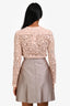 Victoria Victoria Beckham Pink/Grey Lace Long Sleeve Shirt Dress Size 2 US