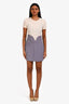 Victoria Victoria Beckham Pink/Grey Colourblock Short Sleeve Dress Size 4 US