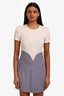 Victoria Victoria Beckham Pink/Grey Colourblock Short Sleeve Dress Size 4 US