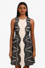 Diane von Furstenberg Cream/Black Lace Sleeveless Dress Size 0