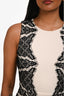 Diane von Furstenberg Cream/Black Lace Sleeveless Dress Size 0