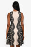 Diane von Furstenberg Cream/Black Lace Sleeveless Dress Size 0