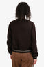 Celine Brown Wool Logo Embroidered Baseball Jacket Size 40