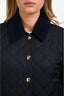 Burberry Navy/ Beige Tartan Pattern Quilted Reversible Jacket Size M