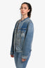 Maison Margiela Blue Denim Distressed Neckline Jacket Size 40