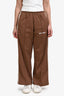Palm Angels Brown Logo Printed Tracksuit Pants Est. Size Small