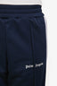 Palm Angels Navy/White Classic Logo Printed Tracksuit Pants Estimated Size M