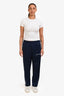 Palm Angels Navy/White Classic Logo Printed Tracksuit Pants Estimated Size M