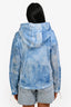 Off-White Blue/White Tie-Dye Patterned Zip-Up Wind Breaker Est. Size M