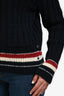 Thom Browne Navy Wool/Mohair Trim Detail Cable Knit Cardigan Size 4