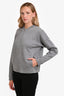 Alexander Wang Grey Merino Wool/Silk Baseball Style Zip Up Jacket Size S