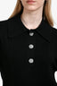 Ba&sh Black Wool Crystal Embellished Button Polo Top Size 3