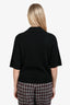 Ba&sh Black Wool Crystal Embellished Button Polo Top Size 3