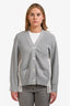 Sacai 2018 White/Grey Lace Back Fringe Hemmed Cardigan Size 3