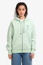 Ami Mint Green Logo Embroidered Zip-Up Hoodie Size S