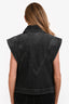 Ba&sh Black Denim Geometrical Patterned Vest Size 2