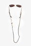 Pre-Loved Chanel™ Gold Tone Metal Butterfly Framed Sunglasses With Chain