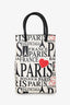 Balenciaga White/Black "Bonjour Paris" Print Shopping Phone Holder