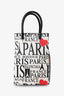 Balenciaga White/Black "Bonjour Paris" Print Shopping Phone Holder