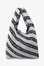 Alexander Wang White/Black Knit Jacquard Monogram Tote